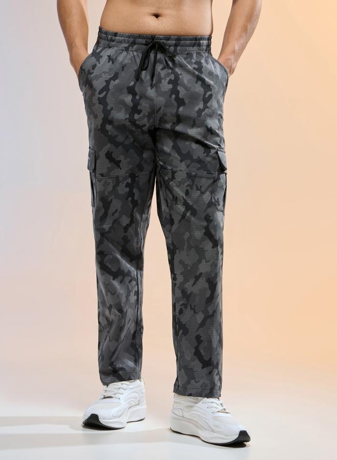 Technosport Men Printed Straight Fit Sports Cargo Trackpants - Image 5